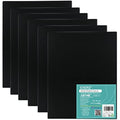 Exerz Black Canvas Panels – 24x30cm 100% Cotton Artist Boards, 6-Pack