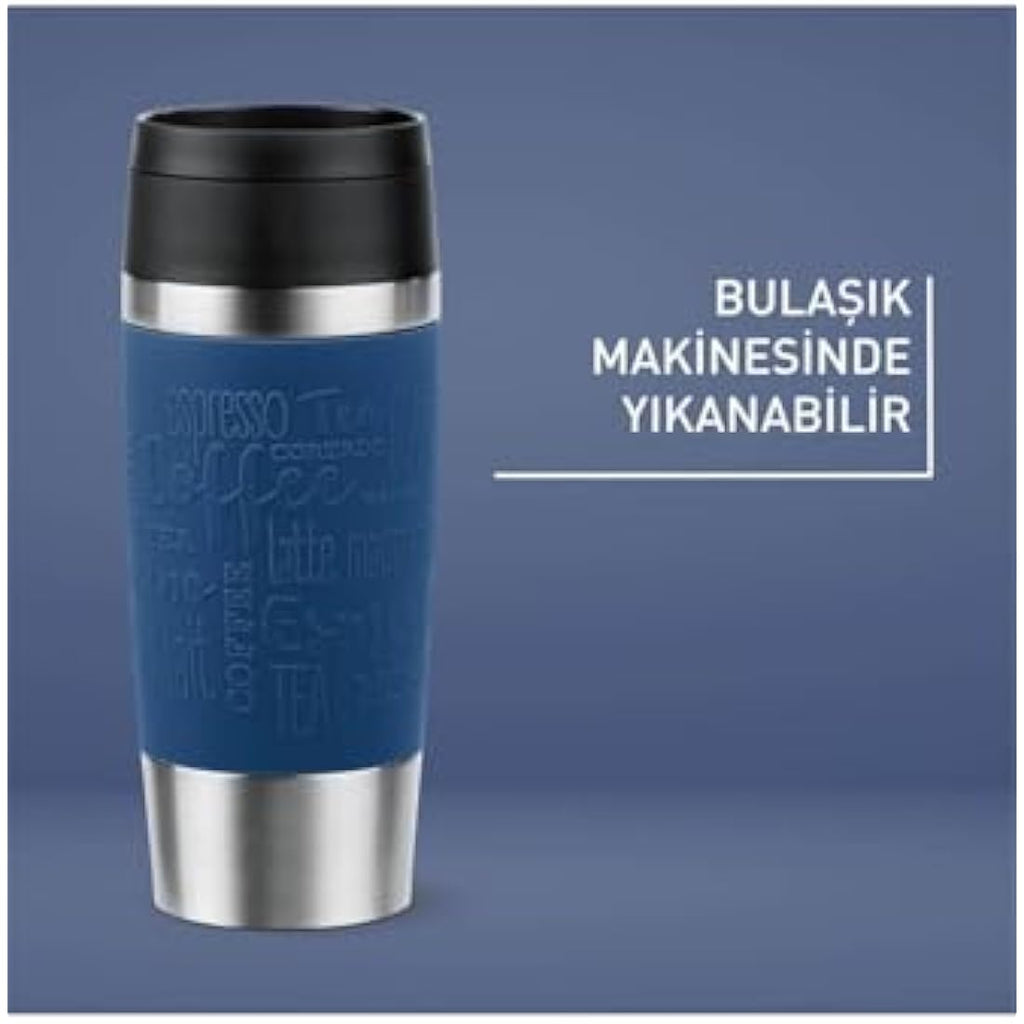Tefal Travel Mug Classic Blue – 0.36L Stainless Steel Leak-Proof Tumbler
