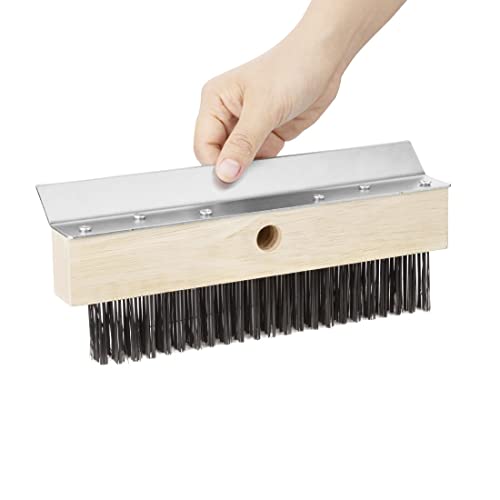 Vogue Pizza Oven Brush Head with Scraper – Carbon Steel Bristles