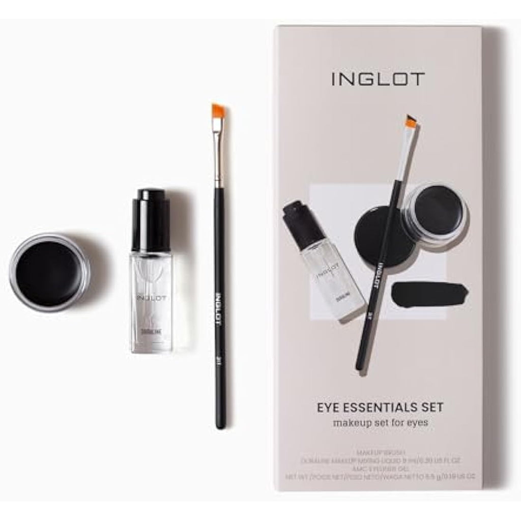 Inglot Eye Essentials Set | Waterproof Black Gel Eyeliner & 31T Brush