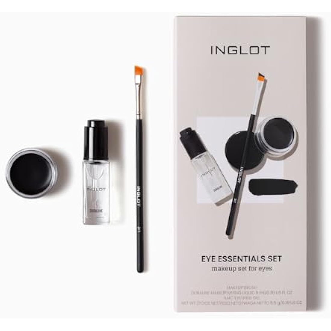 Inglot Eye Essentials Set | Waterproof Black Gel Eyeliner & 31T Brush