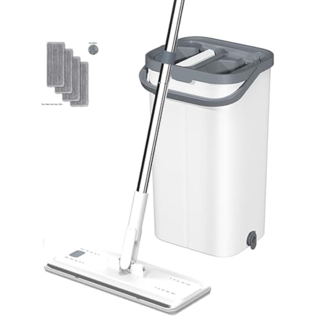 FurnitureXtra Microfibre Flat Mop and Bucket Set | 360 Swivel Handle