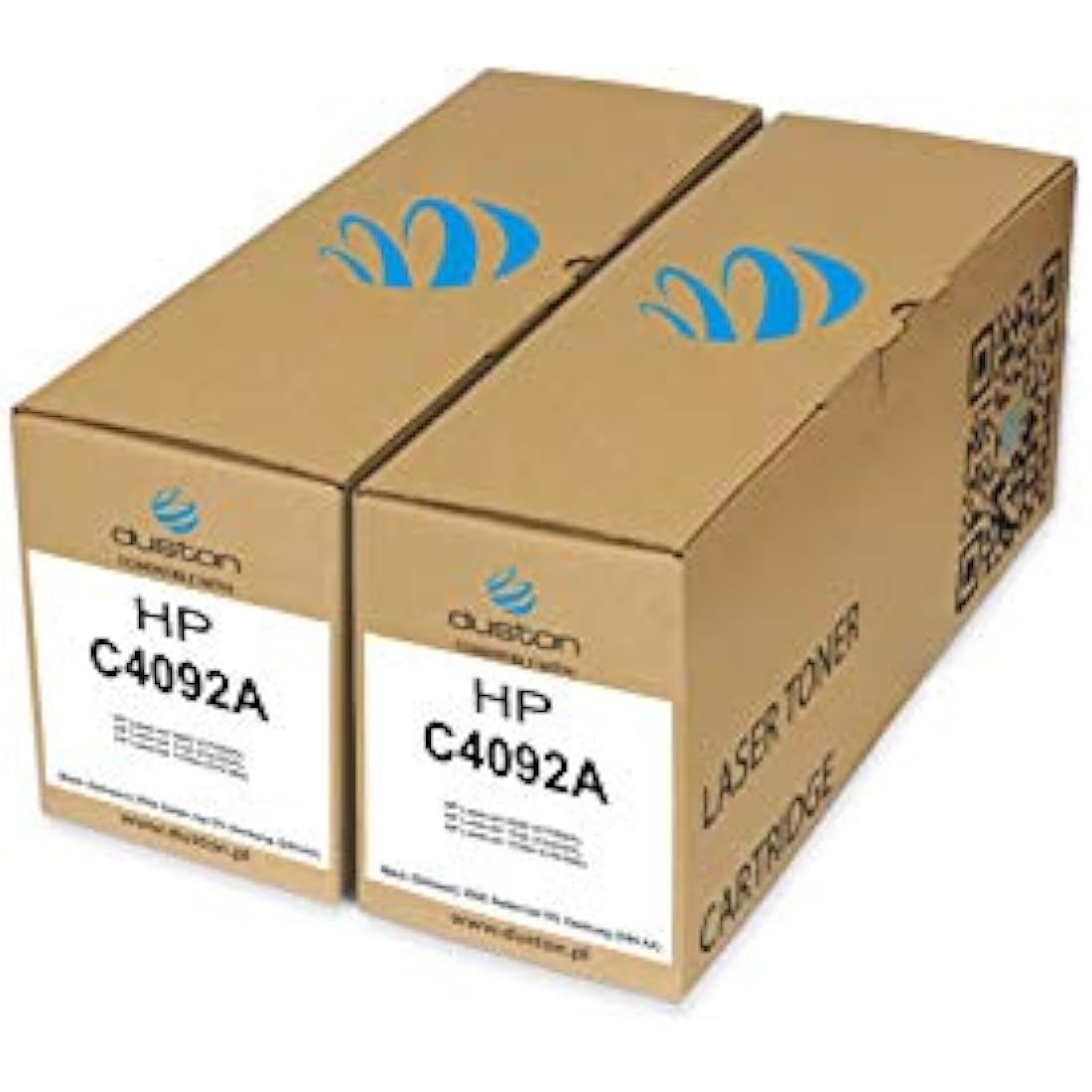 Duston C4092A 92A Black Toner Cartridge 2-Pack for HP LaserJet 1100 3200