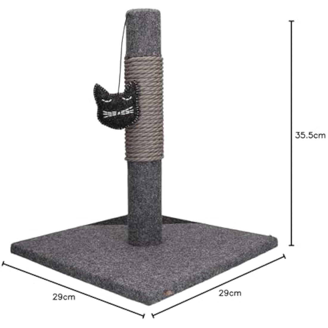 Rosewood Catwalk Charcoal Felt Cat Scratching Post with Catnip Toy