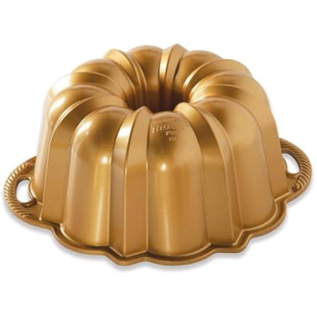 Nordic Ware 12-Cup Bundt Pan – Cast Aluminium Non-Stick Cake Tin, Gold