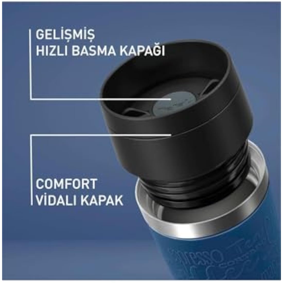 Tefal Travel Mug Classic Blue – 0.36L Stainless Steel Leak-Proof Tumbler