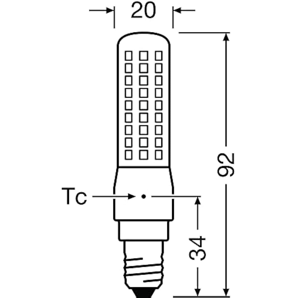 OSRAM LED Superstar T Slim E14 Dimmable Bulb, 60W Replacement, 6-Pack