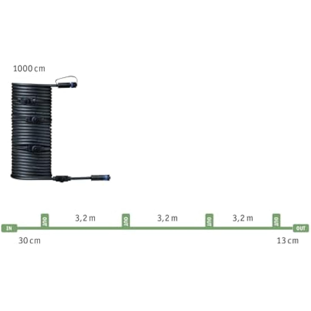 Paulmann Plug & Shine Outdoor Cable IP68 Waterproof 10m – 1-in-5 Out