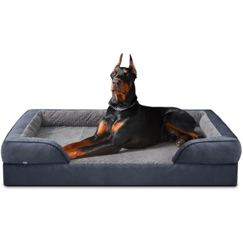 JOEJOY Orthopedic Memory Foam Dog Bed – Washable Sofa Couch, Dark Grey