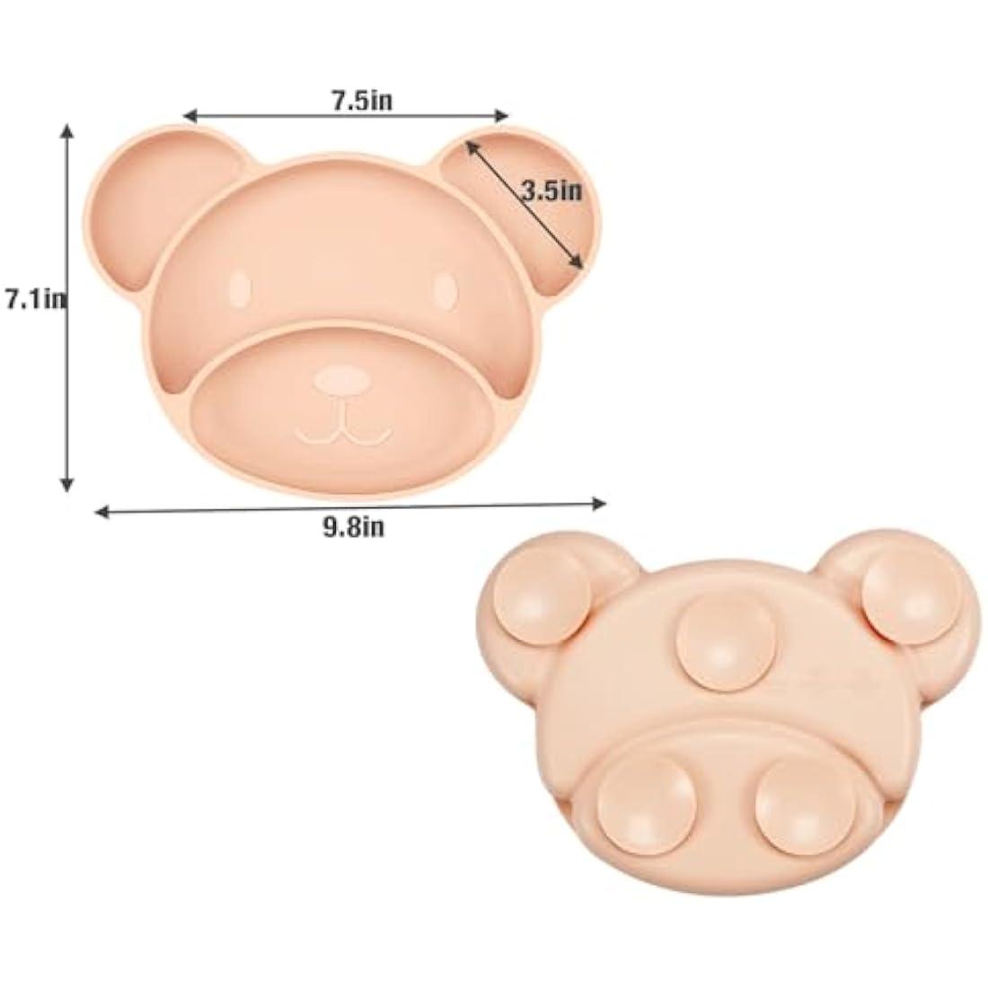 PandaEar Silicone Suction Plate and Utensils Set – Bear Shape Pink