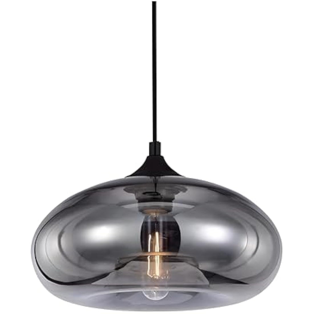 Jolof Store Industrial Glass Pendant Light – Silver Vintage Hanging Lamp