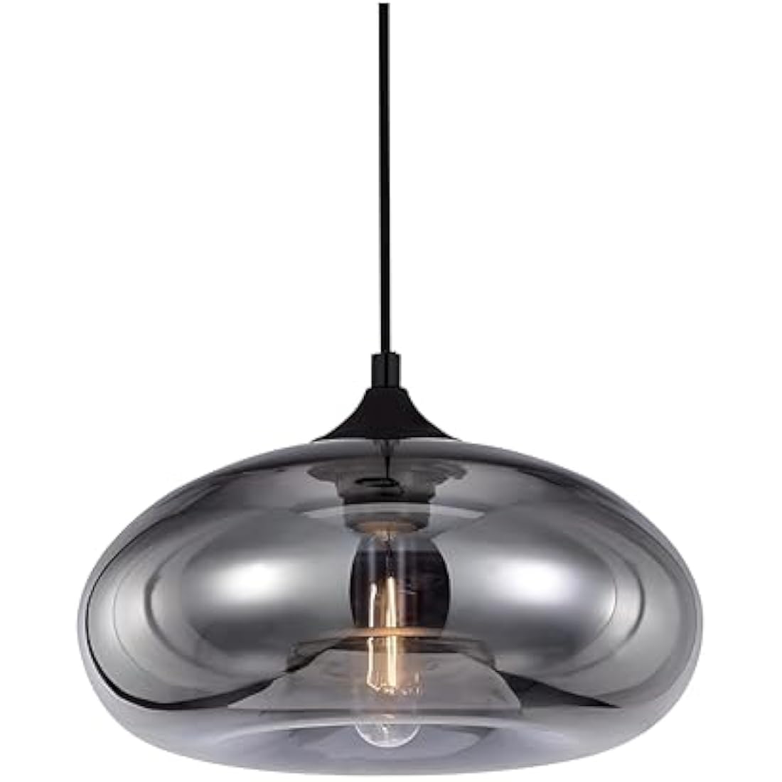 Jolof Store Industrial Glass Pendant Light – Silver Vintage Hanging Lamp