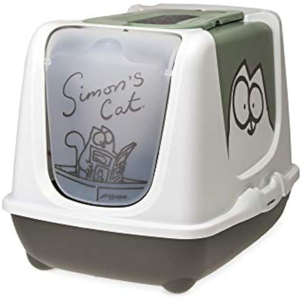 Simon's Cat Enclosed Litter Box with Carbon Filter and Scoop – 50cm
