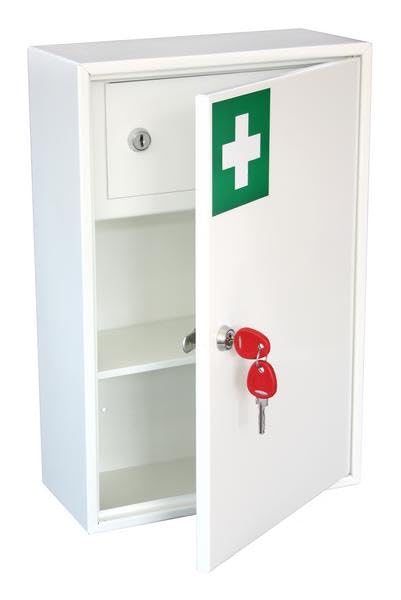 Safe Industrial Wall Mountable Medicine Cabinet – Dual Lock Steel Storage