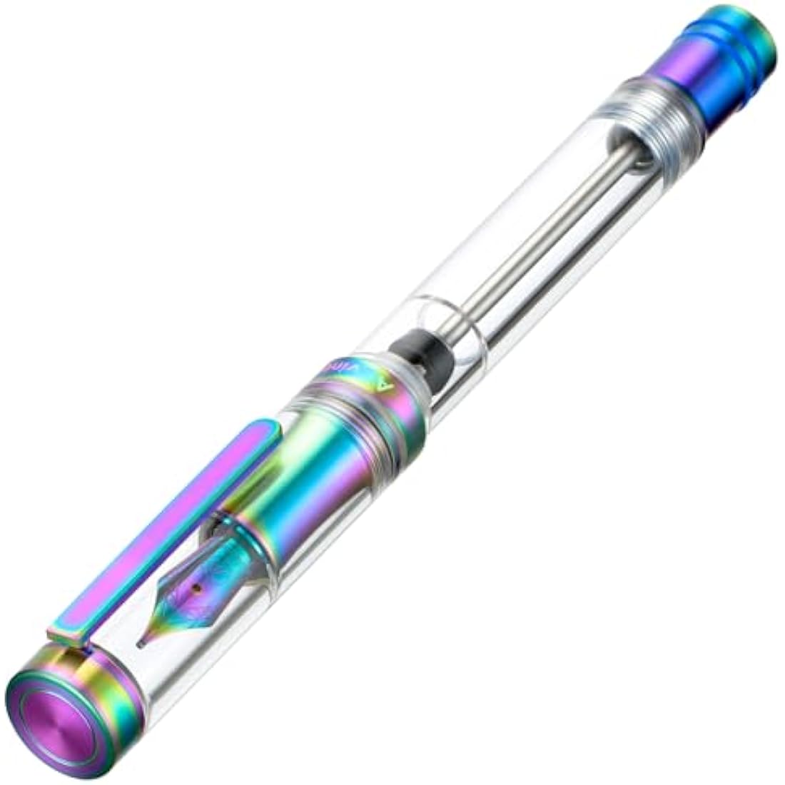 Asvine V200 Titanium Vacuum Fountain Pen | Rainbow Bock Extra Fine Nib