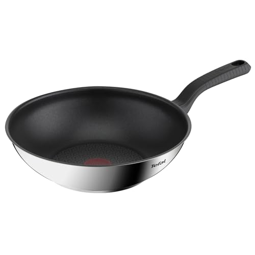 Tefal Comfort Max 28cm Stainless Steel Wok Pan | Non-Stick Induction
