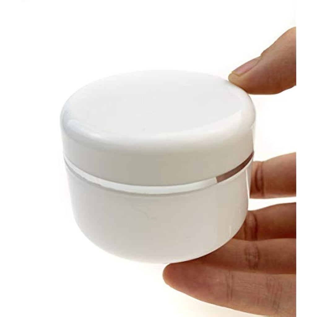 Jolof Store 100ml White Plastic Cosmetic Jars with Lids – 6 Pack