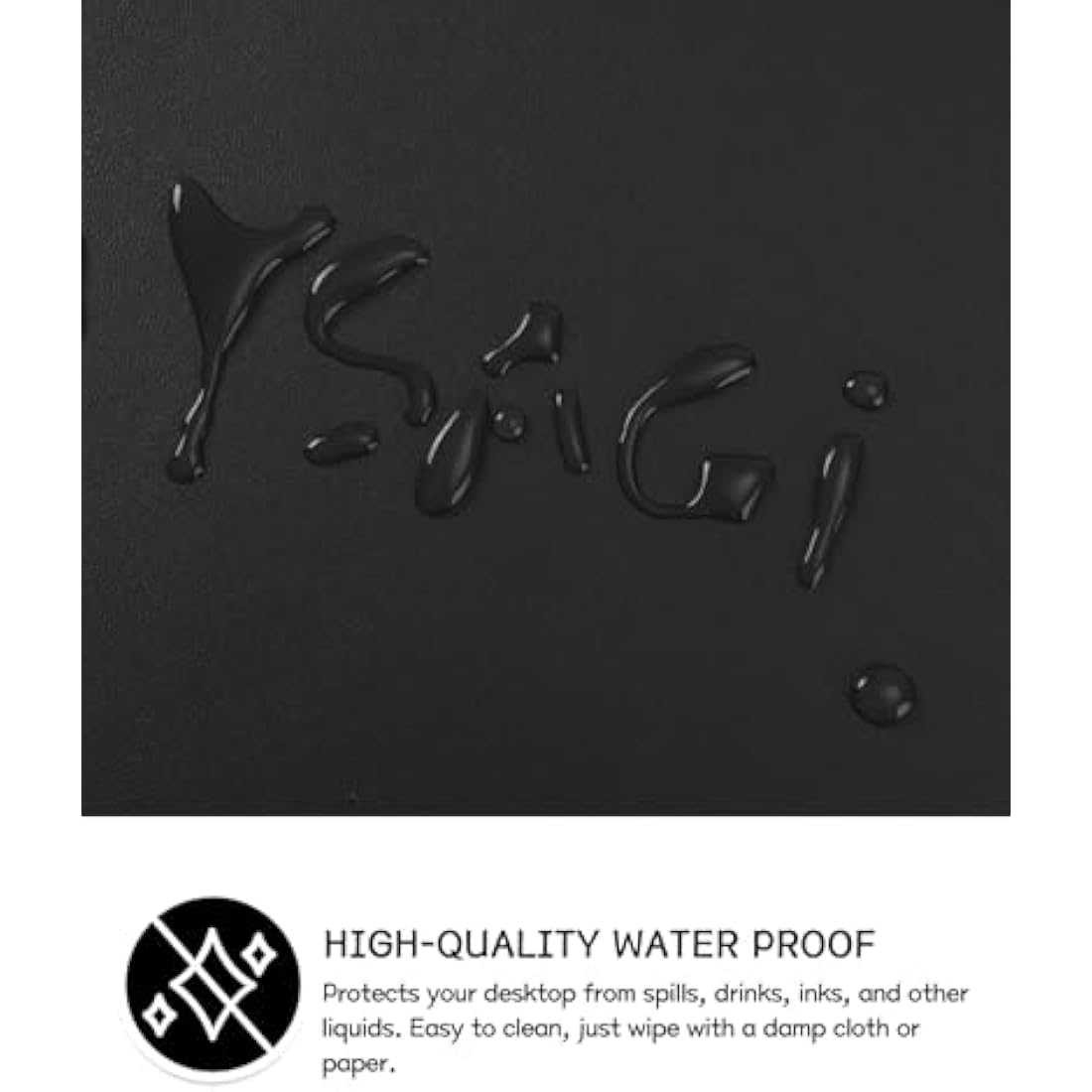YSAGi Leather Desk Pad – Waterproof Non-Slip Office Writing Mat, Black