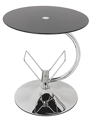 mahara Black Glass Decorative End Table Side Table Coffee Table, Round, 45cm x 45cm, for Living Rooms, Lounges, Study, etc - image 2