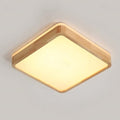 YYUTLUO Square Wood LED Ceiling Light – 360° Glow 18W Warm White Lamp