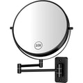AumVum 8" Wall Mounted Makeup Mirror | 1X/10X Magnifying Matte Black