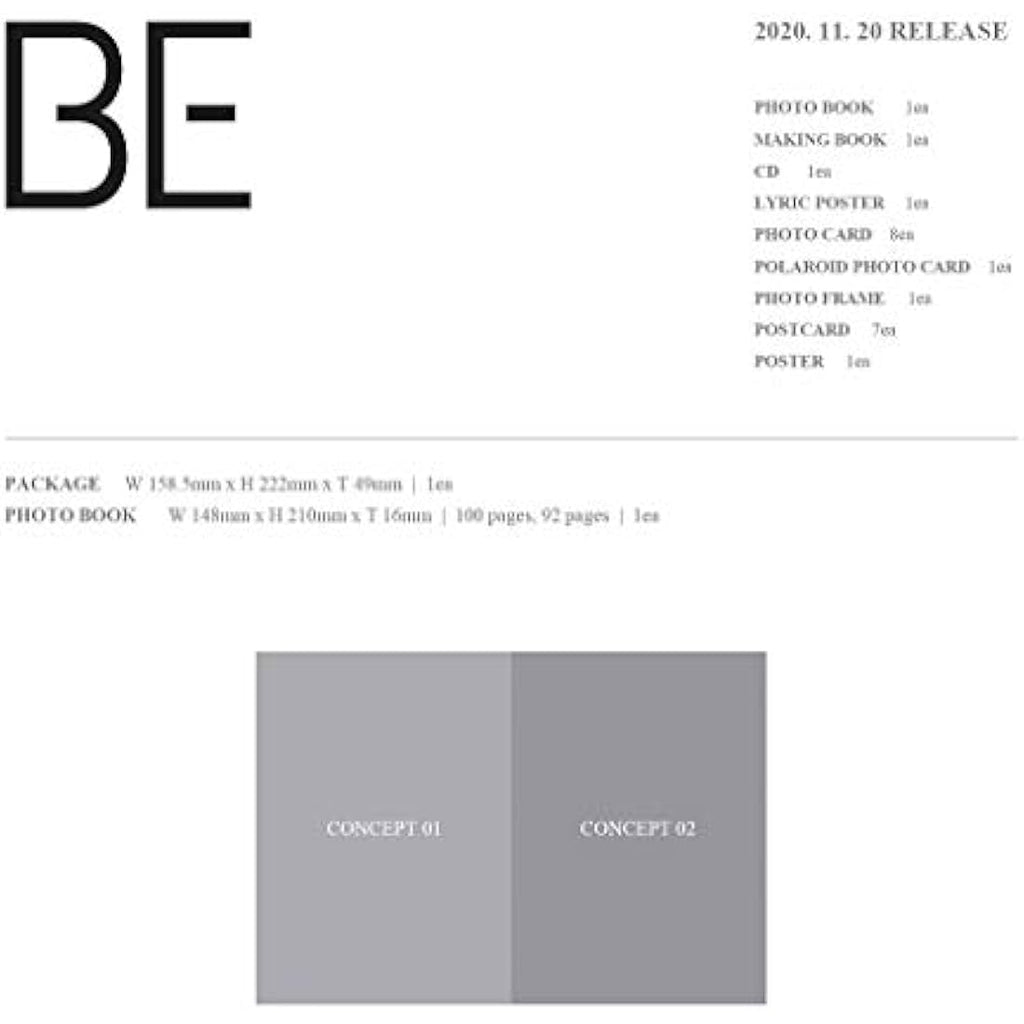 BTS BE Deluxe Edition Album with Poster and Hologram Photocards Set