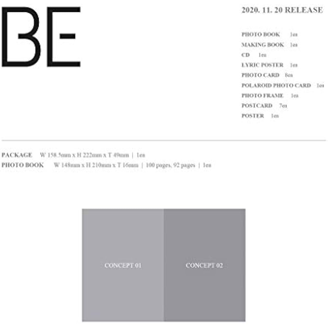 BTS BE Deluxe Edition Album with Poster and Hologram Photocards Set