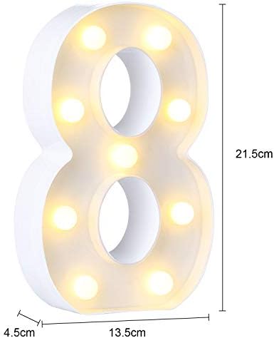 LED Marquee Number 8 Light – Battery Operated Party Decor