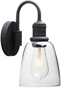 Yosoan Industrial Bell Wall Sconce | 5.6” Clear Glass Shade - Black