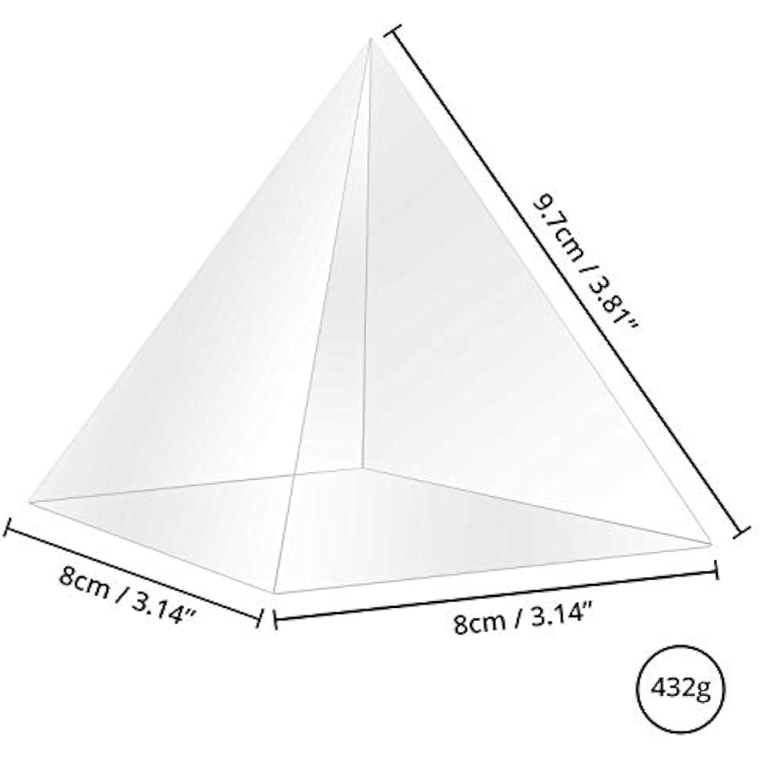 BELLE VOUS K9 Crystal Pyramid Prism for Photography and Light Refraction