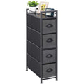 LIANTRAL Slim Vertical Chest of Drawers | 4 Fabric Drawers Narrow Dresser