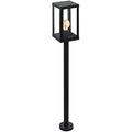 Eglo Alamonte 1 Outdoor Lamppost - Black Steel & Glass Garden Light