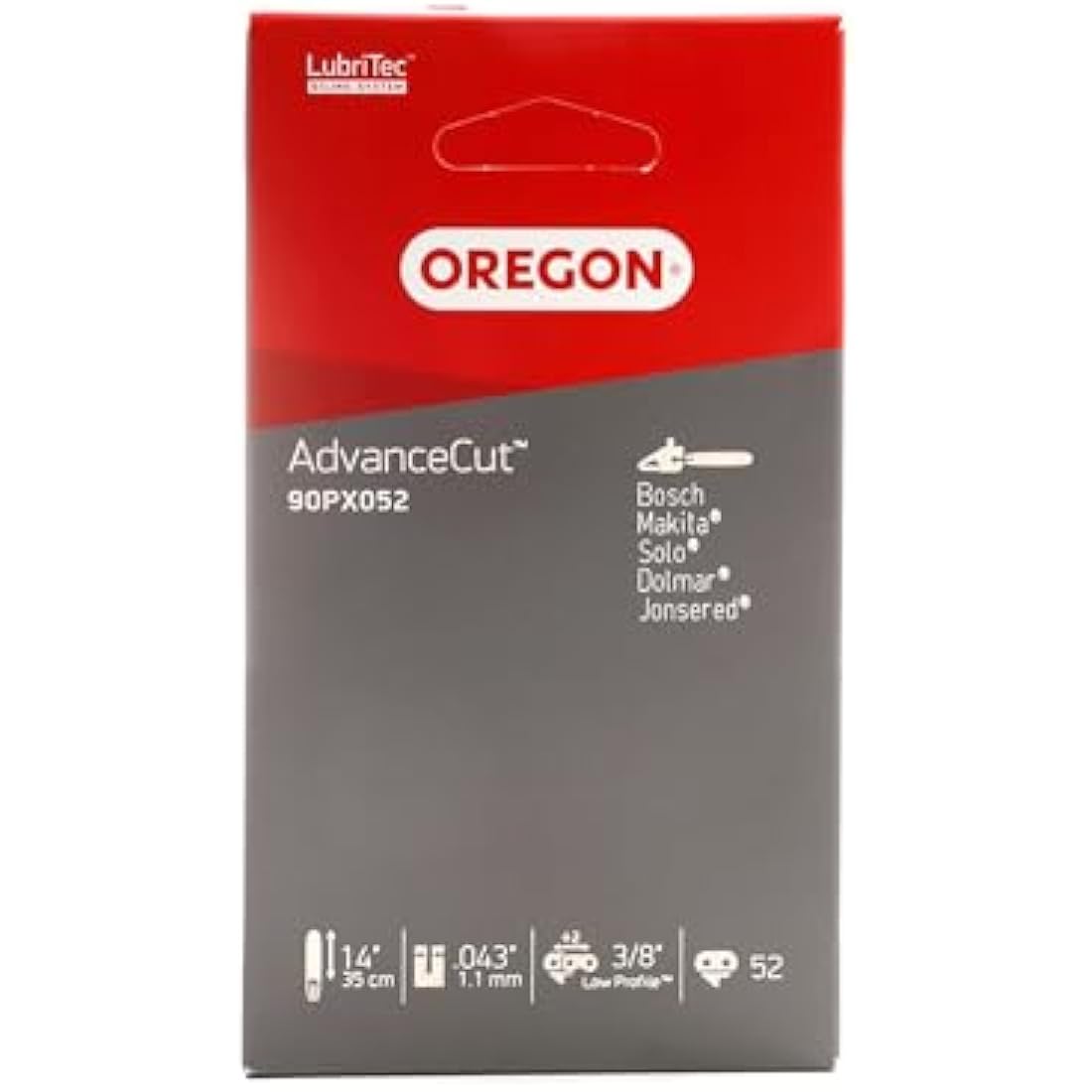 Oregon AdvanceCut 14-Inch Chainsaw Chain | 52 Drive Links (90PX052E)