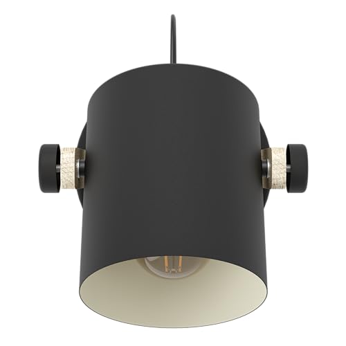 Eglo Hornwood Vintage Wall Lamp – Industrial Steel & Wood E27 Light