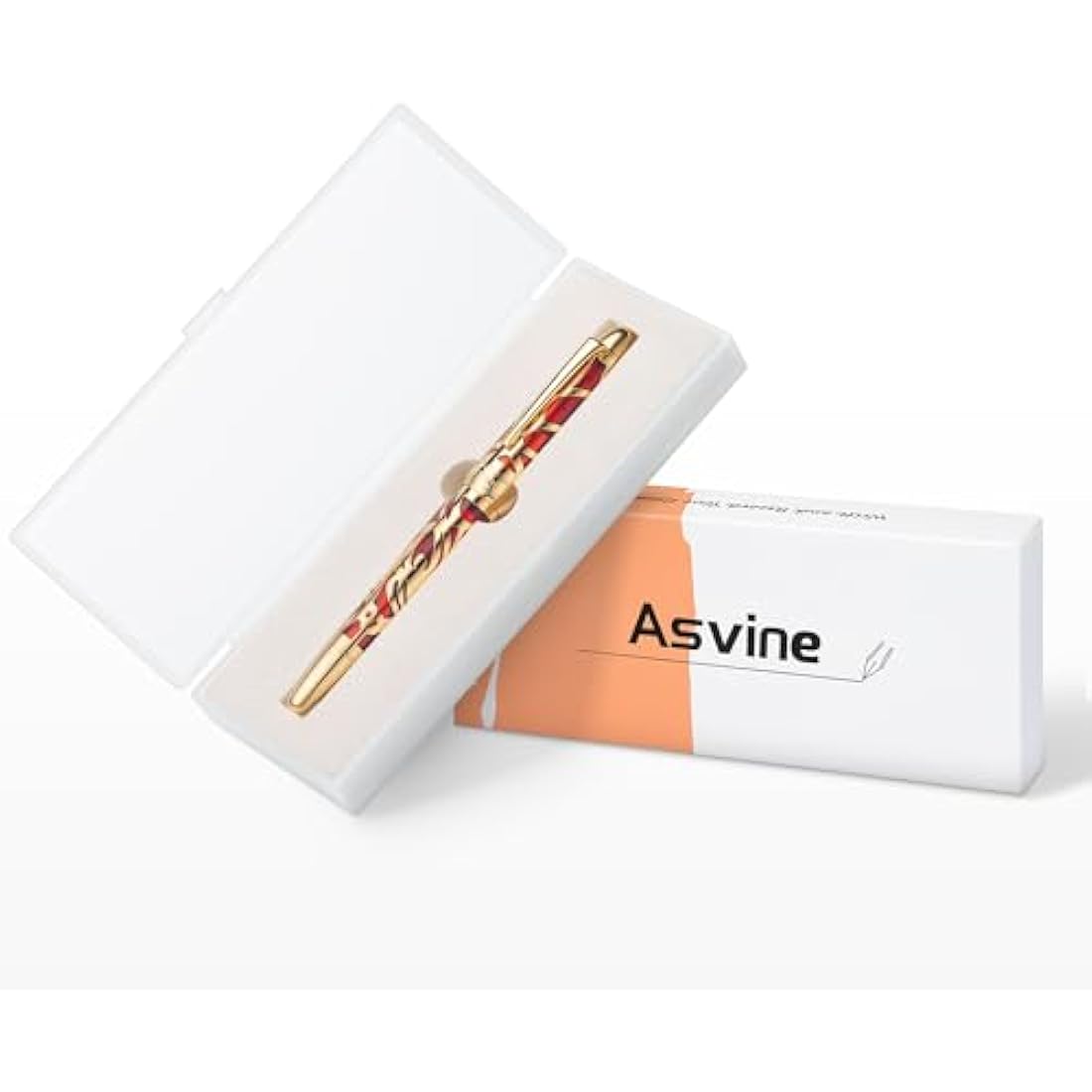 Asvine P80 Piston Fountain Pen – Red Skeleton Acrylic Extra Fine Nib