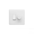 Lieber Silk White 2-Gang Light Switch & LED Trailing Dimmer Combo