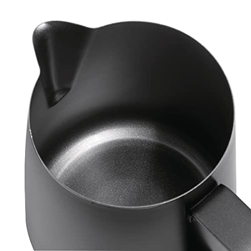 Olympia Black Non-Stick Milk Frothing Jug – 900ml Stainless Steel Pitcher