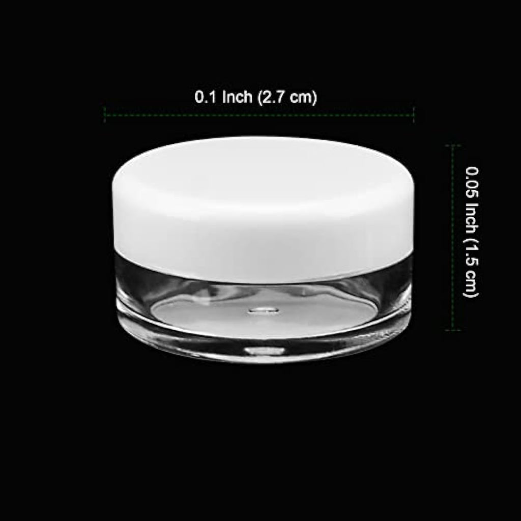 PINGEUI 100 Pcs 5ml Cosmetic Pots – Clear Plastic Sample Jars with Lids