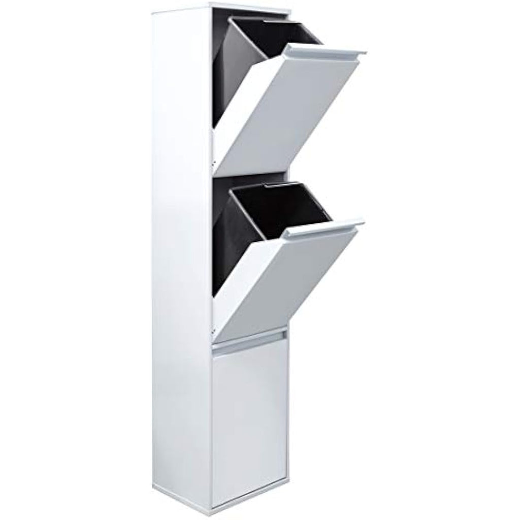 Arregui Basic CR301-B 3-Compartment Steel Recycling Bin | 51L White