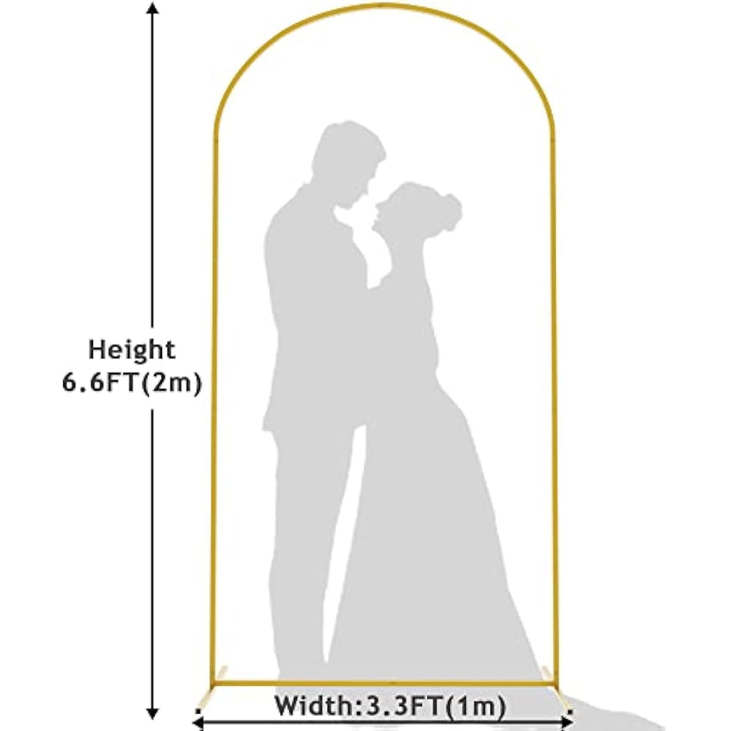 Wokceer 6.6ft Gold Metal Wedding Arch Backdrop Stand for Party Events
