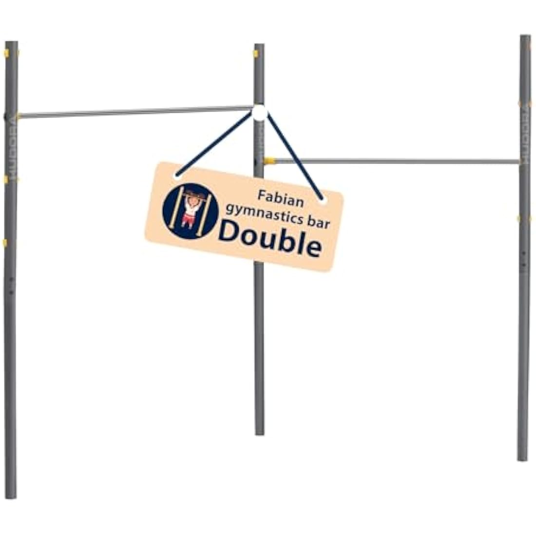 HUDORA Double Gymnastics Bar – Adjustable Outdoor Steel Fitness Bar