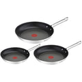 Tefal Duetto 3-Piece Frying Pan Set | Non-Stick Stainless Steel