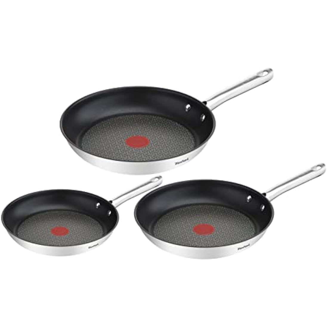 Tefal Duetto 3-Piece Frying Pan Set | Non-Stick Stainless Steel