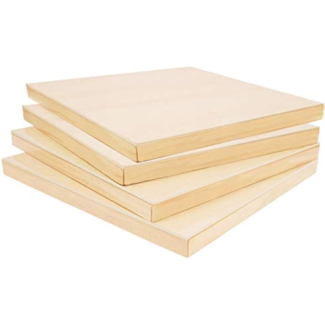 Belle Vous Wooden Canvas Painting Boards – 12x12 Inch Basswood (4 Pack)