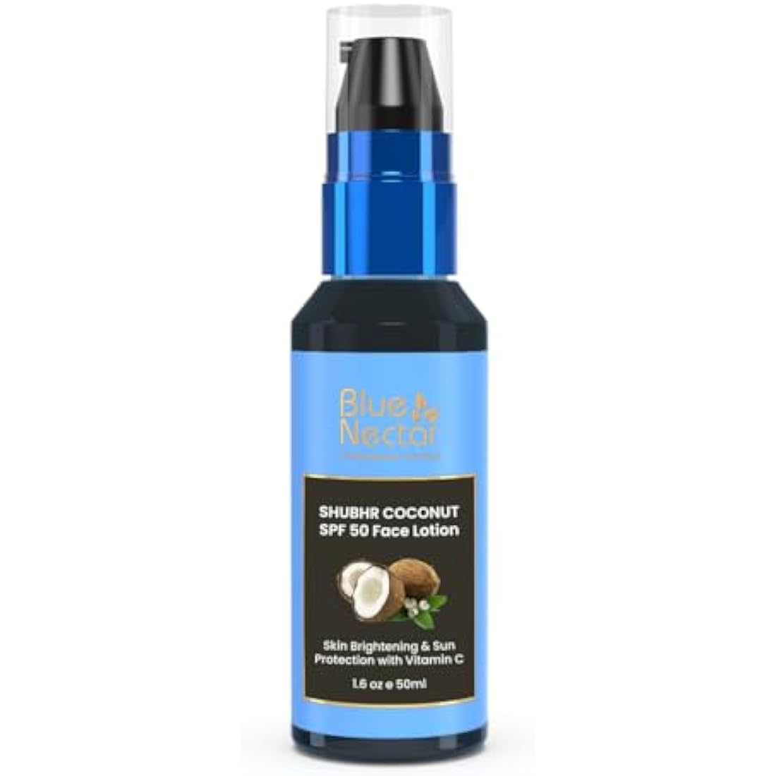 Blue Nectar SPF 50 Coconut Sunscreen – Plant Based & No White Cast