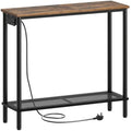 YATINEY Slim Console Table with Power Outlet | 2-Tier Sofa Table
