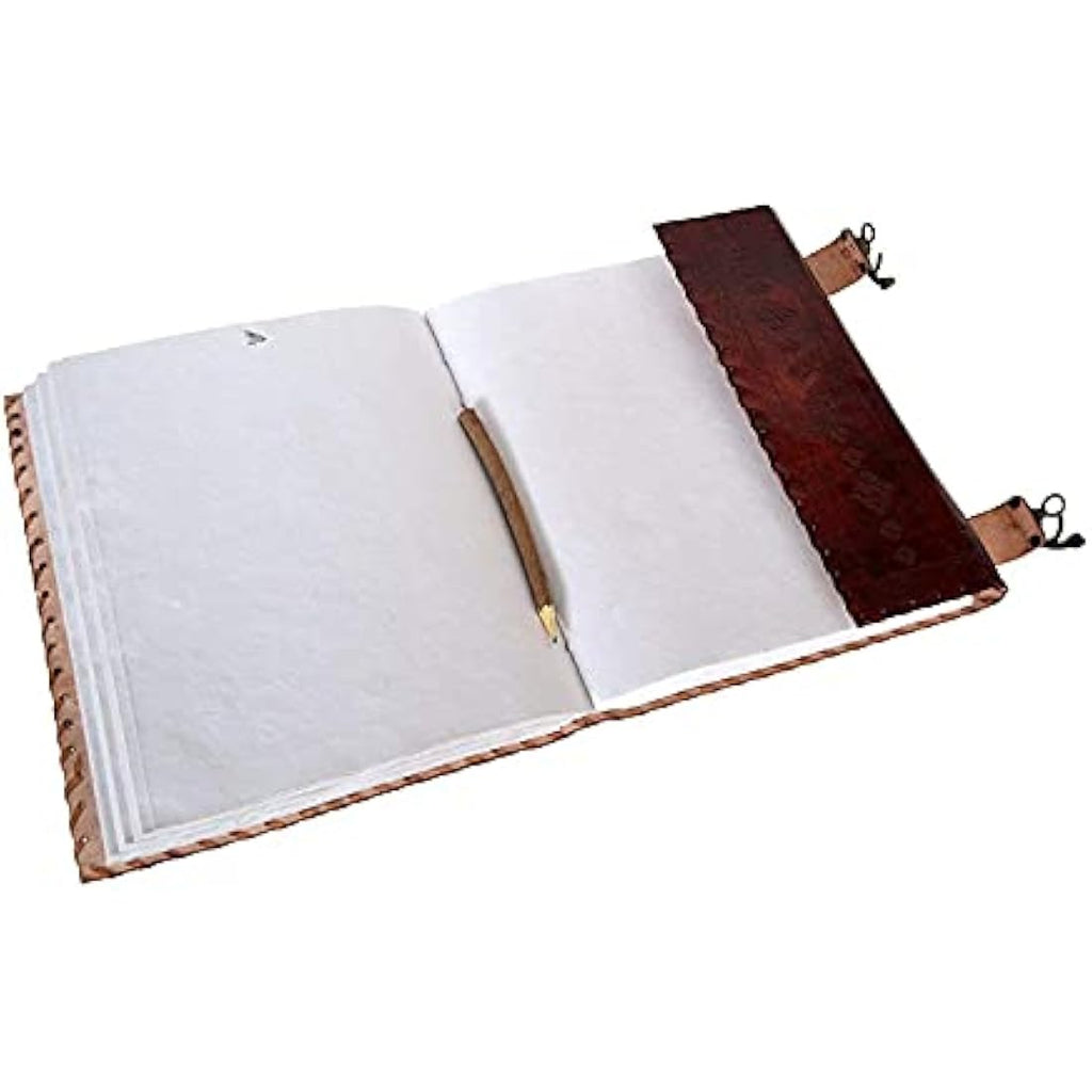 OVERDOSE 7 Chakra Stone Leather Journal – Handmade Unlined Sketchbook