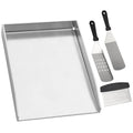 WELL GRILL Stainless Steel Plancha Plate – 30x40cm BBQ Grill Pan Set