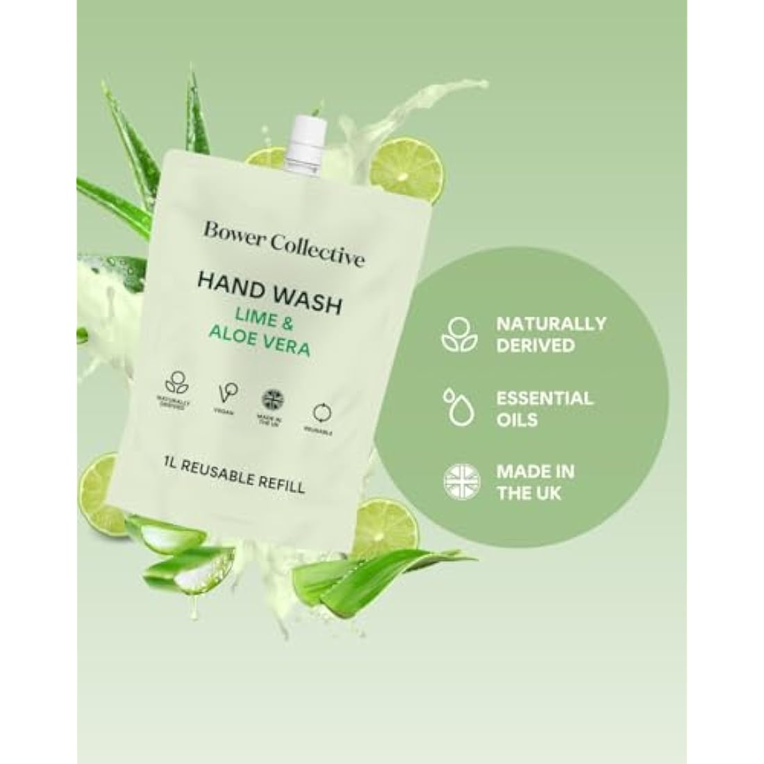 Bower Collective Lime & Aloe Vera Antibacterial Hand Soap Refill - 1L