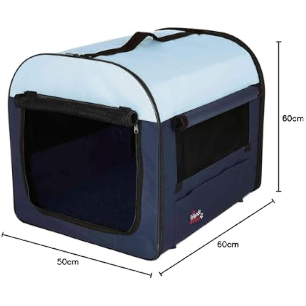 TRIXIE Soft Dog Travel Crate – Portable Mesh Pet Kennel with Fleece Base